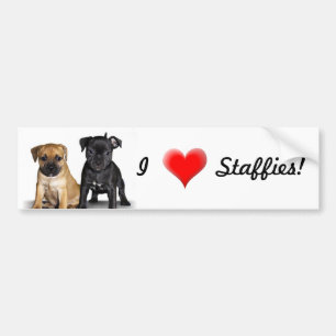 I Liebe Staffies Autoaufkleber