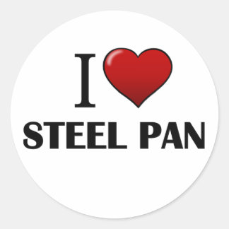 I Liebe Stahl Pan Rundkleber Runder Aufkleber