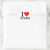 I Liebe Stars Runder Aufkleber (Tasche)