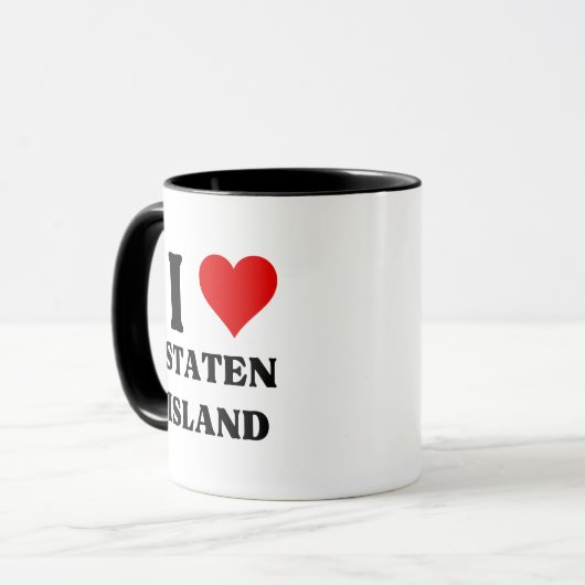 I Liebe Staten Island Herz Meme Funny Tasse (Vorderseite Links)
