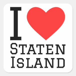 I Liebe Staten Island Quadratischer Aufkleber