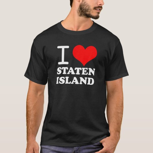 I Liebe Staten Island Red Heart Meme Funny T-Shirt (Vorderseite)