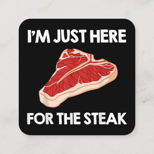 I Liebe Steak Gift Ribeye House Quadratische Visitenkarte (Rückseite)