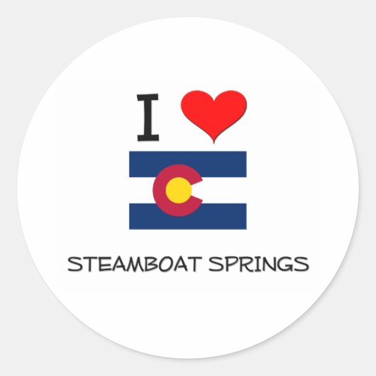 I Liebe STEAMBOAT SPRINGS Colorado Runder Aufkleber (Vorderseite)