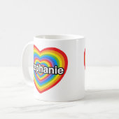 I Liebe Stephanie. Liebe I Sie Stephanie. Herz Kaffeetasse (Vorderseite Links)