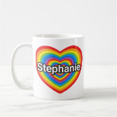 I Liebe Stephanie. Liebe I Sie Stephanie. Herz Kaffeetasse (Links)