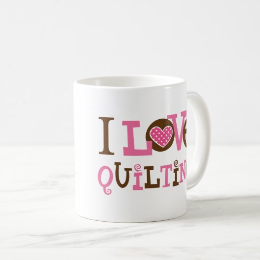 I Liebe-Steppen (Quilter Geschenk) Kaffeetasse (VorderseiteRechts)