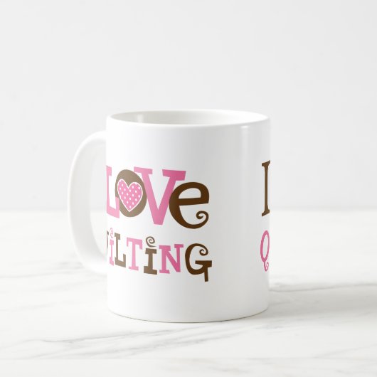 I Liebe-Steppen (Quilter Geschenk) Kaffeetasse (Vorderseite Links)