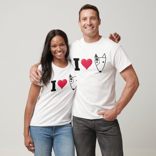 I Liebe-Stier-Terrier-Schwarzes T-Shirt (Unisex)