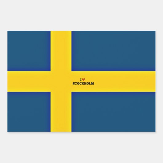 I Liebe Stockholm Geschenkpapier Set (Vorderseite)