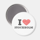 I Liebe Stockholm Magnet (Vorderseite/Rückseite)