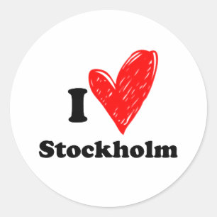 I Liebe Stockholm Runder Aufkleber