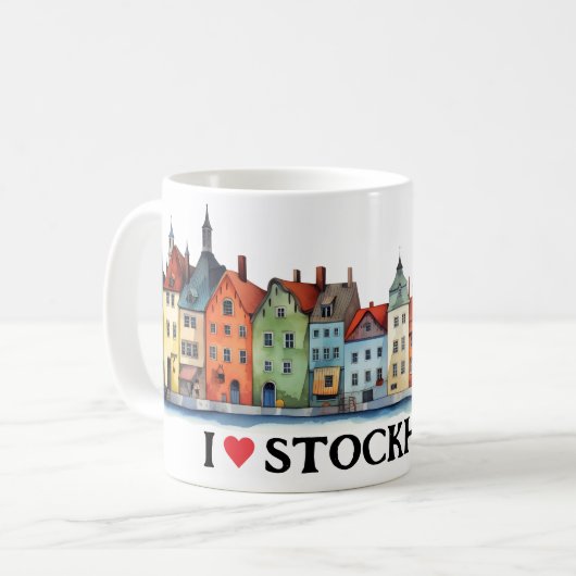 I Liebe Stockholm | Schweden | Kaffee Kaffeetasse (Vorderseite Links)