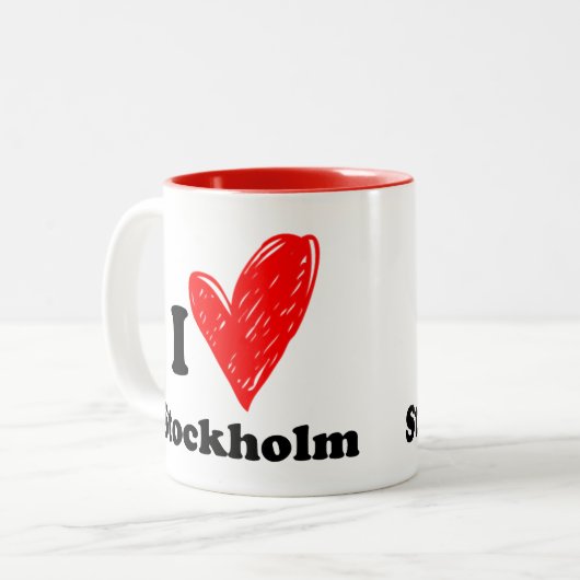 I Liebe Stockholm Zwei-Tone-Kaffee-Tasse Zweifarbige Tasse (Vorderseite Links)