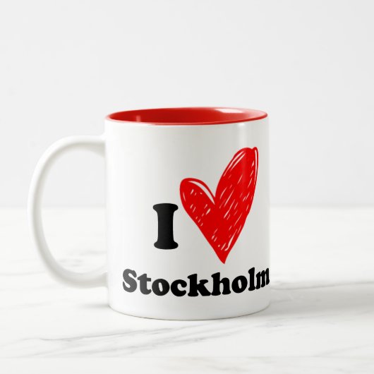 I Liebe Stockholm Zwei-Tone-Kaffee-Tasse Zweifarbige Tasse (Links)