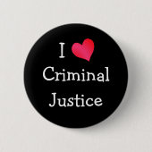 I Liebe Strafjustiz Button (Vorderseite)