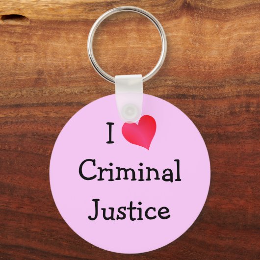 I Liebe Strafjustiz Schlüsselanhänger (Vorderseite)
