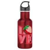 I LIEBE STRAWBERRY EDELSTAHLFLASCHE (Vorderseite)
