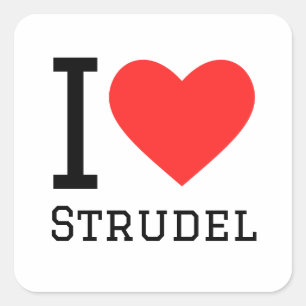 I Liebe Strudel Quadratischer Aufkleber