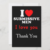 I Liebe Submissive Men-Funny Bold Statement T-Shir Dankeskarte (Vorderseite)