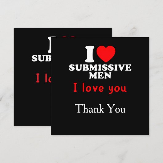 I Liebe Submissive Men-Funny Bold Statement T-Shir Einladung (Vorne/Hinten)