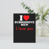 I Liebe Submissive Men-Funny Bold Statement T-Shir Postkarte (Stehend Vorderseite)