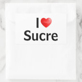 I Liebe Sucre Rechteckiger Aufkleber (Tasche)
