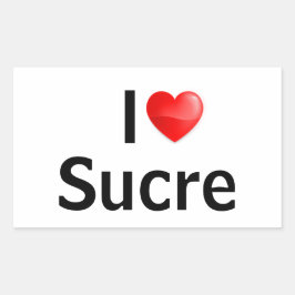 I Liebe Sucre Rechteckiger Aufkleber