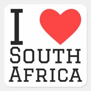I Liebe Südafrika Quadratischer Aufkleber