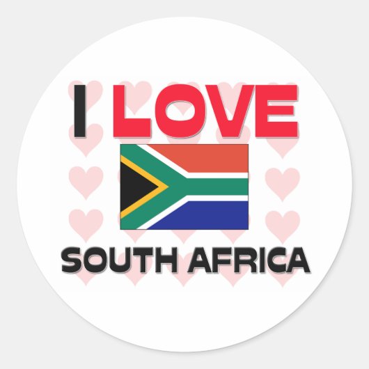 I Liebe Südafrika Runder Aufkleber (Vorderseite)