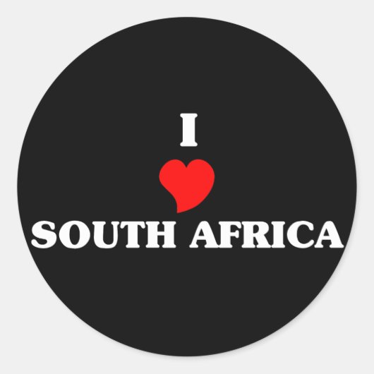 I Liebe Südafrika Runder Aufkleber (Vorderseite)