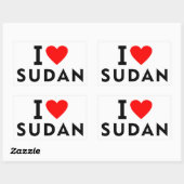 I Liebe Sudan Land wie Herztourismus Rechteckiger Aufkleber (Blatt)