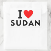 I Liebe Sudan Land wie Herztourismus Rechteckiger Aufkleber (Tasche)