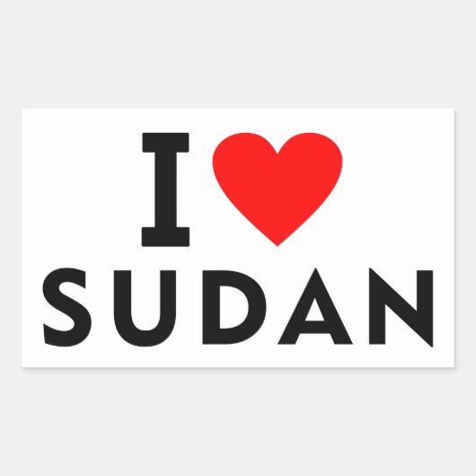 I Liebe Sudan Land wie Herztourismus Rechteckiger Aufkleber (Vorderseite)