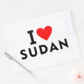 I Liebe Sudan Land wie Herztourismus Rechteckiger Aufkleber (Umschlag)