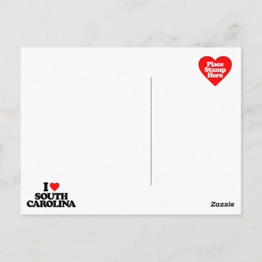 I LIEBE SÜDKAROLINA POSTKARTE (Rückseite)