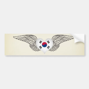 I Liebe Südkorea - Flügel Autoaufkleber
