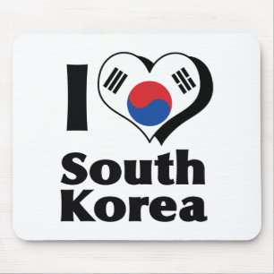 I Liebe Südkoreas Flagge Mousepad
