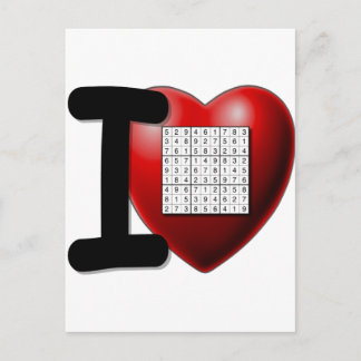 I Liebe Sudoku Postkarte