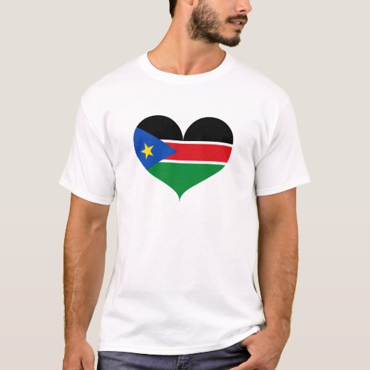 I Liebe Südsudan-Flagge T-Shirt (Vorderseite)