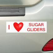I Liebe Sugar Gliders Autoaufkleber (Auf Auto)