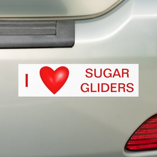 I Liebe Sugar Gliders Autoaufkleber (Auf Auto)
