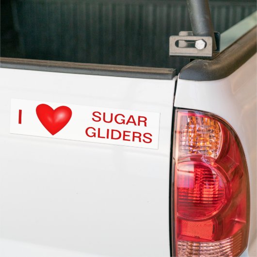 I Liebe Sugar Gliders Autoaufkleber (Auf Lkw)