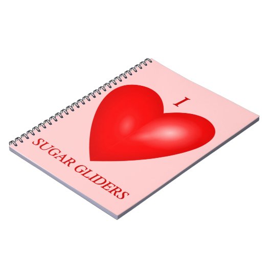 I Liebe Sugar Gliders Notizblock (Linke Seite)