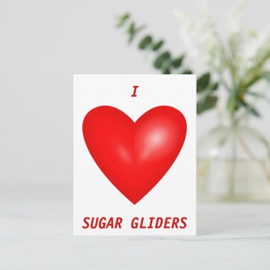 I Liebe Sugar Gliders Postkarte (Stehend Vorderseite)