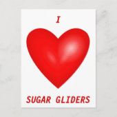 I Liebe Sugar Gliders Postkarte (Vorderseite)