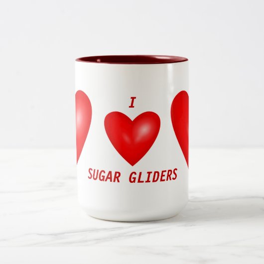 I Liebe Sugar Gliders Zweifarbige Tasse (Mittel)