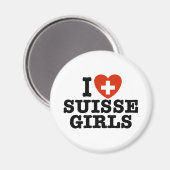 I Liebe Suisse Girls Magnet (Vorderseite/Rückseite)