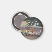 "I Liebe Summer" Beach Scene Magnet (Vorderseite/Rückseite)