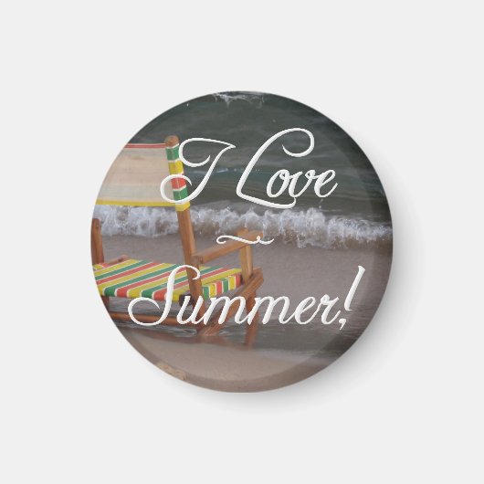 "I Liebe Summer" Beach Scene Magnet (Vorne)